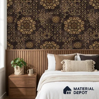 1158 | 10 Meter x 21 Inches Patterned Look Wallpaper - 57.37 Sq. Ft. | Minimum 15% wastage during installation