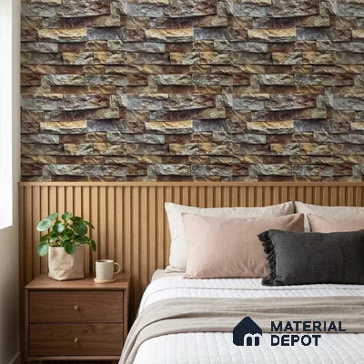 WP-1404 | 9.5 Meter x 21 Inches Stone Look Wallpaper - 54 Sq. Ft.  | Minimum 15% wastage during installation
