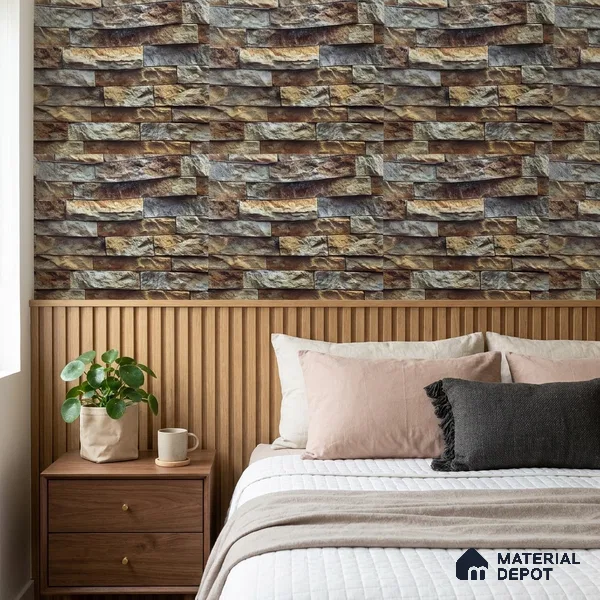 WP-1404 | 9.5 Meter x 21 Inches Stone Look Wallpaper - 54 Sq. Ft. | Minimum 15% wastage during installation