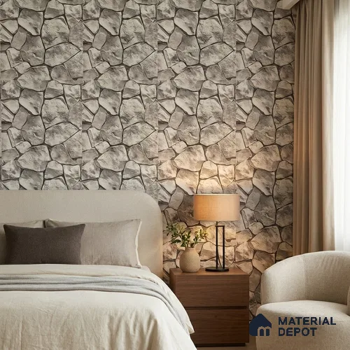 WP-1423 | 9.5 Meter x 21 Inches Stone Look Wallpaper - 54 Sq. Ft. | Minimum 15% wastage during installation