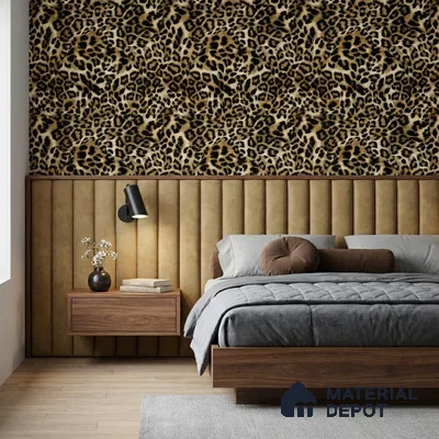 WP-1447 | Brown Leopard Print Patterned Wallpaper - 9.5 Meter x 21 Inches, 54 Sq. Ft. (Min. 15% Wastage)