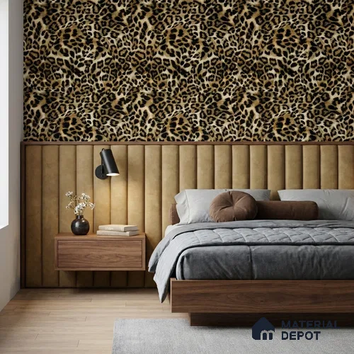 WP-1447 | Brown Leopard Print Patterned Wallpaper - 9.5 Meter x 21 Inches, 54 Sq. Ft. (Min. 15% Wastage)