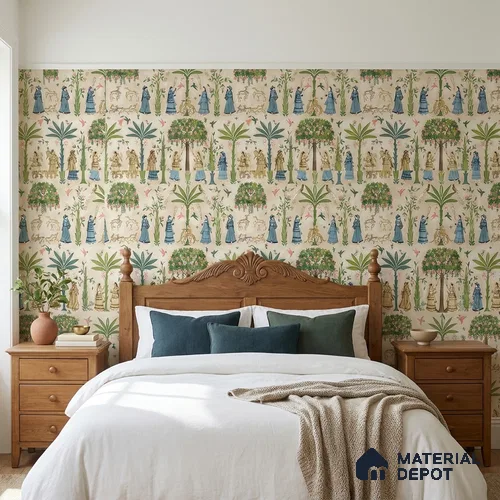 8001 | 10 Meter x 21 Inches Indian Look Wallpaper - 57.41 Sq. Ft.