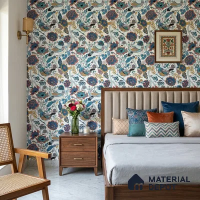 8011 | 10 Meter x 21 Inches Chinoserie Look Wallpaper - 57.41 Sq. Ft.