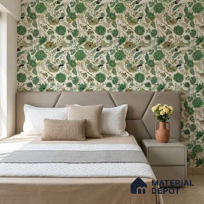 8012 | 10 Meter x 21 Inches Chinoserie Look Wallpaper - 57.41 Sq. Ft.