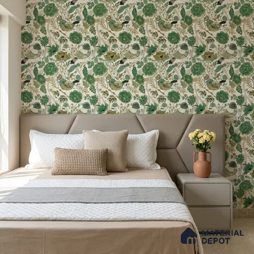 8012 | 10 Meter x 21 Inches Chinoserie Look Wallpaper - 57.41 Sq. Ft.
