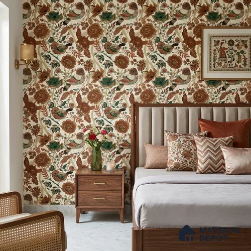 8013 | 10 Meter x 21 Inches Chinoserie Look Wallpaper - 57.41 Sq. Ft.