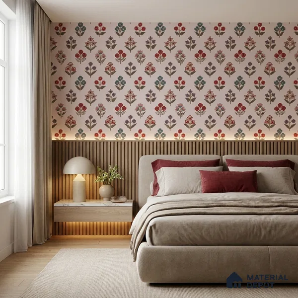 8063 | 10 Meter x 21 Inches Patterned Look Wallpaper - 57.41 Sq. Ft.