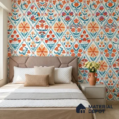 8066 | 10 Meter x 21 Inches Patterned Look Wallpaper - 57.41 Sq. Ft.
