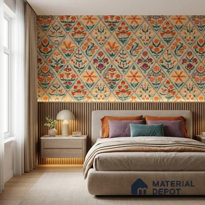 8067 | 10 Meter x 21 Inches Patterned Look Wallpaper - 57.41 Sq. Ft.
