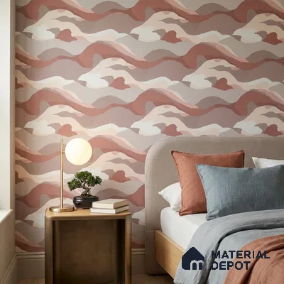 51244003 | Blush Pink Abstract Patterned Wallpaper - 10 Meter x 21 Inch, 57 Sq. Ft.