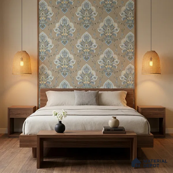 10335-4 | Brown Baroque Medallion Floral Wallpaper - 5 Meter x 42 Inches, 57 Sq. Ft.