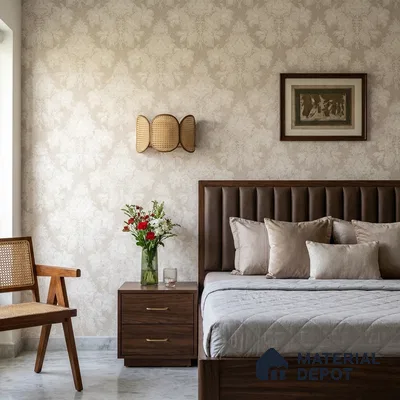 10333-2 | Cream Damask Floral Wallpaper - 5 Meter x 42 Inches, 57 Sq. Ft.