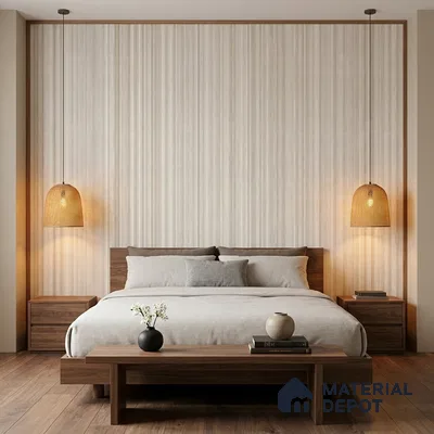 10324-3 | Taupe Fine Vertical Stripe Patterned Wallpaper - 5 Meter x 42 Inches, 57 Sq. Ft.