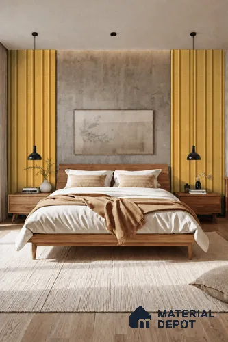 Honey Maple 10 ft x 0.89 ft (3060x270 mm) Wave Design Interior & Exterior Wall & Ceiling Panel - 16 mm | Suitable for Balcony, Facade & Open Area | Width is Subjected to 5% Variation