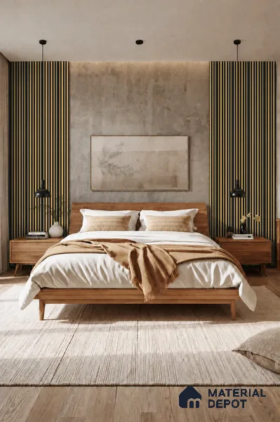 Honey Maple 10 ft x 0.89 ft (3060x270 mm) Stripes Dual Tone Design Interior & Exterior Wall & Ceiling Panel - 20 mm | Suitable for Balcony, Facade & Open Area | Width is Subjected to 5% Variation