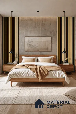 Honey Maple 10 ft x 0.7 ft (3060x215 mm) Dome Dual Black Design Interior & Exterior Wall & Ceiling Panel - 20 mm | Suitable for Balcony, Facade & Open Area | Width is Subjected to 5% Variation