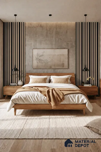 Danish Teak 10 ft x 0.7 ft (3060x215 mm) Dome Dual Black Design Interior & Exterior Wall & Ceiling Panel - 20 mm | Suitable for Balcony, Facade & Open Area | Width is Subjected to 5% Variation