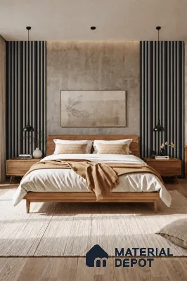 Oak Noir 10 ft x 0.7 ft (3060x215 mm) Dome Dual Black Design Interior & Exterior Wall & Ceiling Panel - 20 mm | Suitable for Balcony, Facade & Open Area | Width is Subjected to 5% Variation
