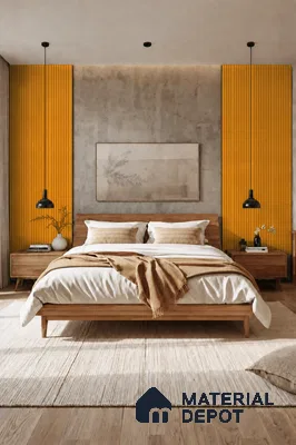 Gold Maple 10 ft x 0.85 ft (3060x260 mm) Prism Design Interior & Exterior Wall & Ceiling Panel - 21 mm | Suitable for Balcony, Facade & Open Area | Width is Subjected to 5% Variation