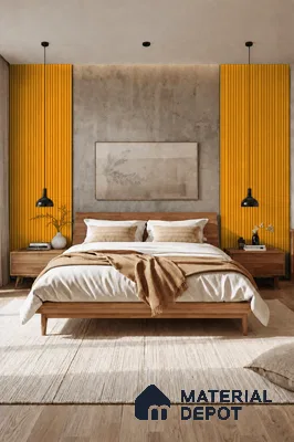 Gold Maple 10 ft x 0.89 ft (3060x270 mm) Stripes Design Interior & Exterior Wall & Ceiling Panel - 20 mm | Suitable for Balcony, Facade & Open Area | Width is Subjected to 5% Variation