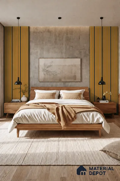 Gold Maple 10 ft x 0.85 ft (3060x260 mm) Prism Dual Tone Design Interior & Exterior Wall & Ceiling Panel - 21 mm | Suitable for Balcony, Facade & Open Area | Width is Subjected to 5% Variation