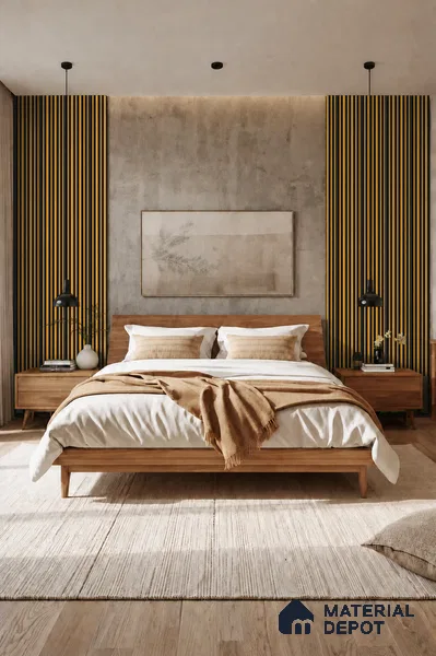 Gold Maple 10 ft x 0.89 ft (3060x270 mm) Stripes Dual Tone Design Interior & Exterior Wall & Ceiling Panel - 20 mm | Suitable for Balcony, Facade & Open Area | Width is Subjected to 5% Variation