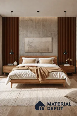 English Nut 10 ft x 0.89 ft (3060x270 mm) Stripes Design Interior & Exterior Wall & Ceiling Panel - 20 mm | Suitable for Balcony, Facade & Open Area | Width is Subjected to 5% Variation