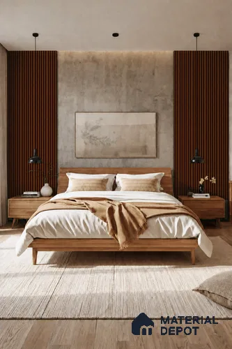 English Nut 10 ft x 0.89 ft (3060x270 mm) Stripes Design Interior & Exterior Wall & Ceiling Panel - 20 mm | Suitable for Balcony, Facade & Open Area | Width is Subjected to 5% Variation