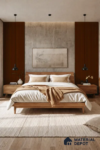 English Nut 10 ft x 0.89 ft (3060x270 mm) Unic Design Interior & Exterior Wall & Ceiling Panel - 15 mm | Suitable for Balcony, Facade & Open Area | Width is Subjected to 5% Variation