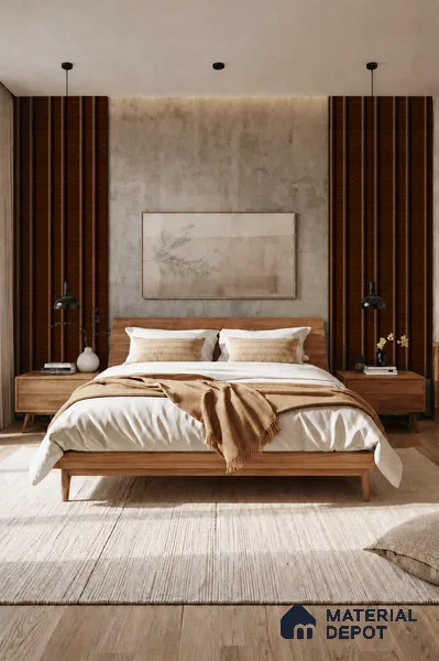 English Nut 10 ft x 0.89 ft (3060x270 mm) Wave Design Interior & Exterior Wall & Ceiling Panel - 16 mm | Suitable for Balcony, Facade & Open Area | Width is Subjected to 5% Variation