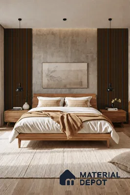 English Nut 10 ft x 0.89 ft (3060x270 mm) Stripes Dual Tone Design Interior & Exterior Wall & Ceiling Panel - 20 mm | Suitable for Balcony, Facade & Open Area | Width is Subjected to 5% Variation