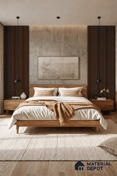 English Nut 10 ft x 0.89 ft (3060x270 mm) Unic Dual Tone Design Interior & Exterior Wall & Ceiling Panel - 15 mm | Suitable for Balcony, Facade & Open Area | Width is Subjected to 5% Variation
