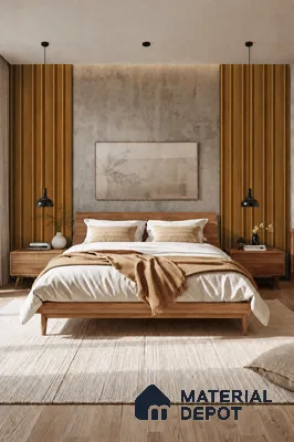 Oak Wood Ocre 10 ft x 0.89 ft (3060x270 mm) Wave Design Interior & Exterior Wall & Ceiling Panel - 16 mm | Suitable for Balcony, Facade & Open Area | Width is Subjected to 5% Variation