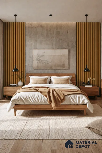 Oak Wood Ocre 10 ft x 0.7 ft (3060x215 mm) Dome Design Interior & Exterior Wall & Ceiling Panel - 20 mm | Suitable for Balcony, Facade & Open Area | Width is Subjected to 5% Variation
