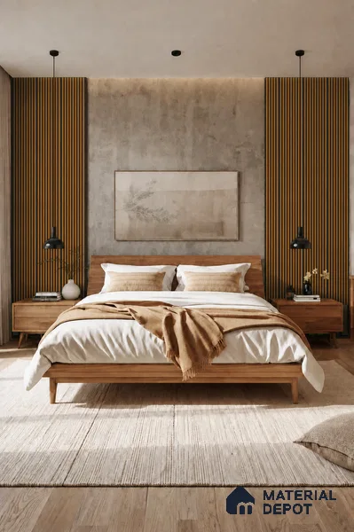 Oak Wood Ocre 10 ft x 0.85 ft (3060x260 mm) Prism Dual Tone Design Interior & Exterior Wall & Ceiling Panel - 21 mm | Suitable for Balcony, Facade & Open Area | Width is Subjected to 5% Variation