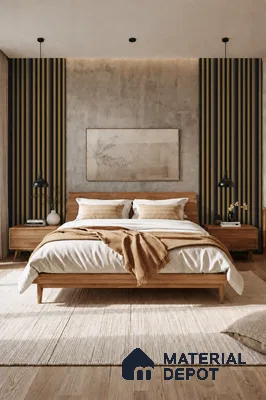 Spiced Walnut 10 ft x 0.7 ft (3060x215 mm) Dome Dual Black Design Interior & Exterior Wall & Ceiling Panel - 20 mm | Suitable for Balcony, Facade & Open Area | Width is Subjected to 5% Variation