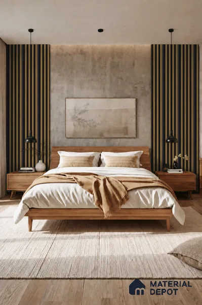 Spiced Walnut 10 ft x 0.7 ft (3060x215 mm) Dome Dual Black Design Interior & Exterior Wall & Ceiling Panel - 20 mm | Suitable for Balcony, Facade & Open Area | Width is Subjected to 5% Variation