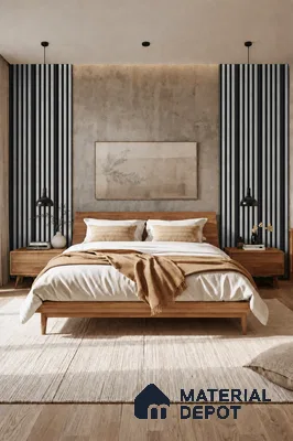 Armani Grey 10 ft x 0.7 ft (3060x215 mm) Dome Dual Black Design Interior & Exterior Wall & Ceiling Panel - 20 mm | Suitable for Balcony, Facade & Open Area | Width is Subjected to 5% Variation