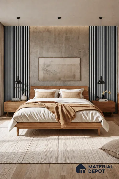 Armani Grey 10 ft x 0.7 ft (3060x215 mm) Dome Dual Black Design Interior & Exterior Wall & Ceiling Panel - 20 mm | Suitable for Balcony, Facade & Open Area | Width is Subjected to 5% Variation