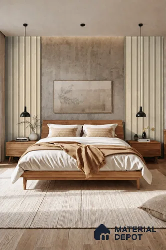 Linen Ivory 10 ft x 0.89 ft (3060x270 mm) Wave Design Interior & Exterior Wall & Ceiling Panel - 16 mm | Suitable for Balcony, Facade & Open Area | Width is Subjected to 5% Variation