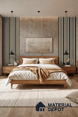 Linen Ivory 10 ft x 0.7 ft (3060x215 mm) Dome Dual Black Design Interior & Exterior Wall & Ceiling Panel - 20 mm | Suitable for Balcony, Facade & Open Area | Width is Subjected to 5% Variation