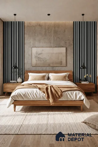 Linen Grey 10 ft x 0.7 ft (3060x215 mm) Dome Dual Black Design Interior & Exterior Wall & Ceiling Panel - 20 mm | Suitable for Balcony, Facade & Open Area | Width is Subjected to 5% Variation
