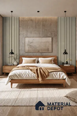 Mocha 10 ft x 0.89 ft (3060x270 mm) Wave Pastel Design Interior & Exterior Wall & Ceiling Panel - 16 mm | Suitable for Balcony, Facade & Open Area | Width is Subjected to 5% Variation