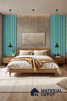 Steel Blue 10 ft x 0.89 ft (3060x270 mm) Wave Pastel Design Interior & Exterior Wall & Ceiling Panel - 16 mm | Suitable for Balcony, Facade & Open Area | Width is Subjected to 5% Variation