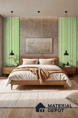 Mint Green 10 ft x 0.89 ft (3060x270 mm) Wave Pastel Design Interior & Exterior Wall & Ceiling Panel - 16 mm | Suitable for Balcony, Facade & Open Area | Width is Subjected to 5% Variation