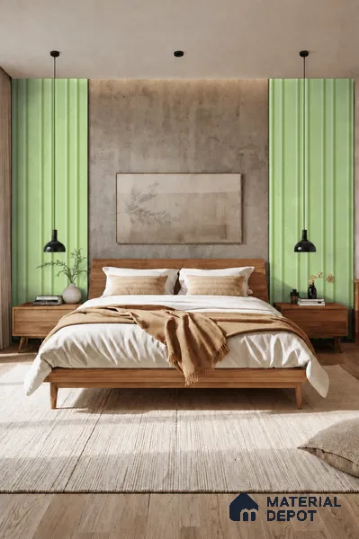 Mint Green 10 ft x 0.89 ft (3060x270 mm) Wave Pastel Design Interior & Exterior Wall & Ceiling Panel - 16 mm | Suitable for Balcony, Facade & Open Area | Width is Subjected to 5% Variation