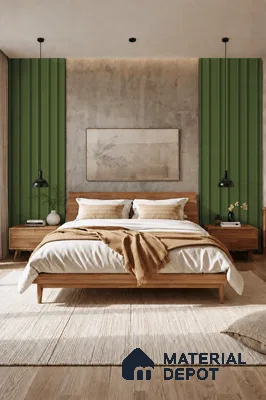 Forest Green 10 ft x 0.89 ft (3060x270 mm) Wave Pastel Design Interior & Exterior Wall & Ceiling Panel - 16 mm | Suitable for Balcony, Facade & Open Area | Width is Subjected to 5% Variation
