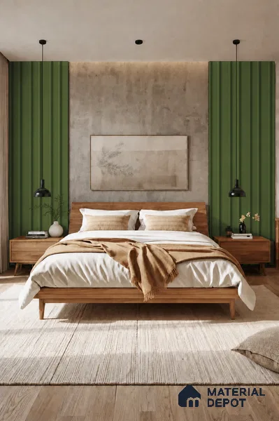 Forest Green 10 ft x 0.89 ft (3060x270 mm) Wave Pastel Design Interior & Exterior Wall & Ceiling Panel - 16 mm | Suitable for Balcony, Facade & Open Area | Width is Subjected to 5% Variation