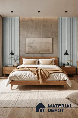 Light Grey 10 ft x 0.89 ft (3060x270 mm) Wave Pastel Design Interior & Exterior Wall & Ceiling Panel - 16 mm | Suitable for Balcony, Facade & Open Area | Width is Subjected to 5% Variation